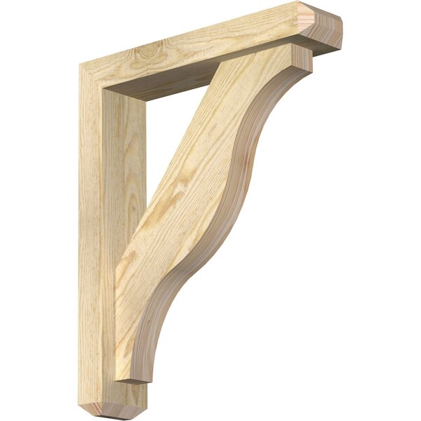 Ekena Millwork Funston Craftsman Rough Sawn Bracket w/ Offset Brace, Douglas Fir, 4"W x 18"D x 22"H BKT0402X18X22FST04RDF - main